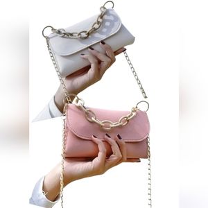 Bundle of 2 Mini Crossbody Bags (Pink& White)